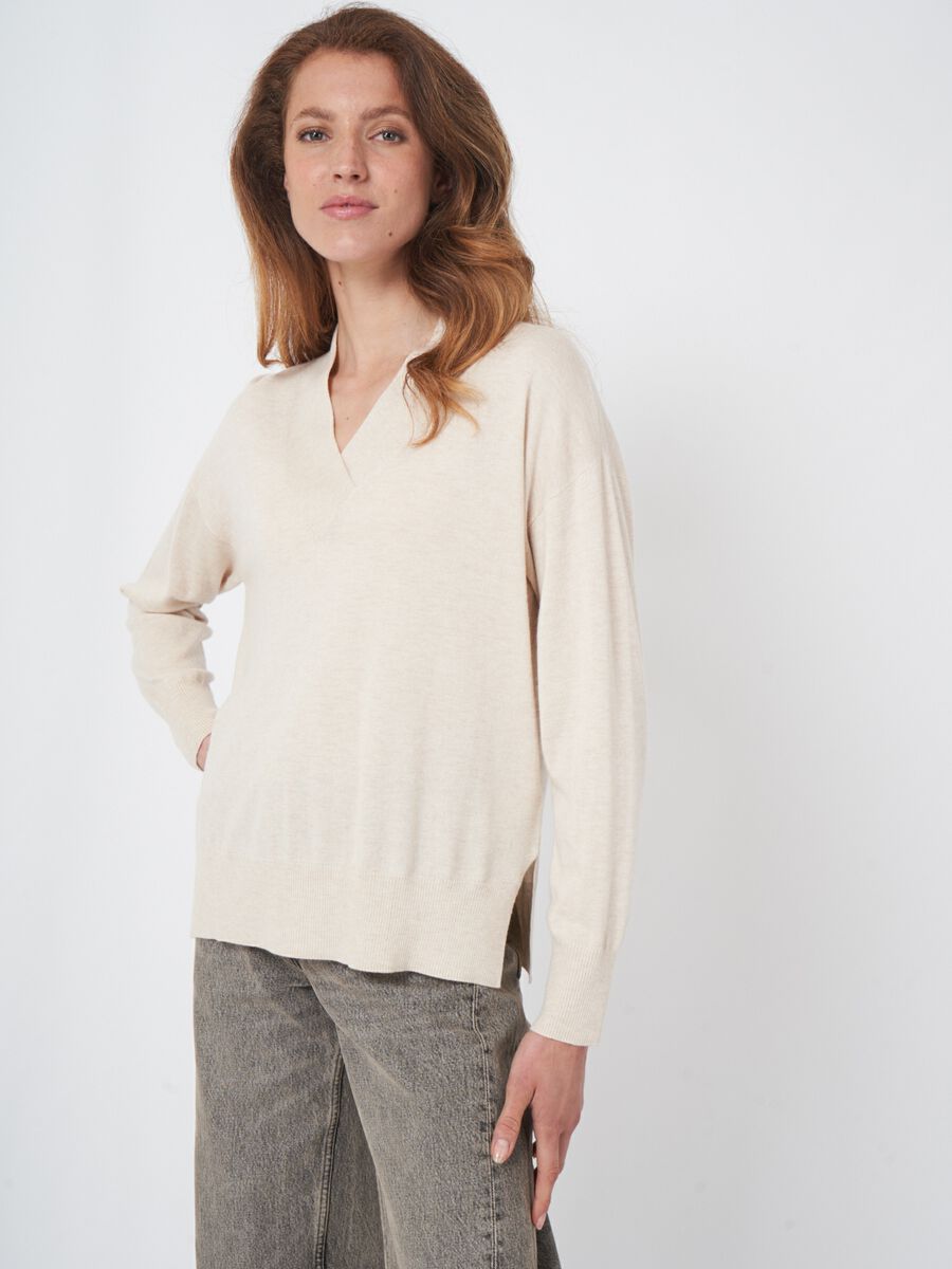 Ribbed Cashmere Blend Sweater